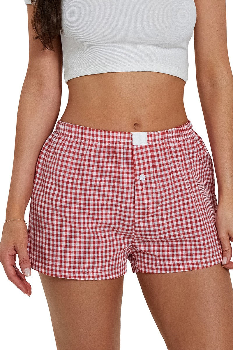 Gingham Boxer Short - Red