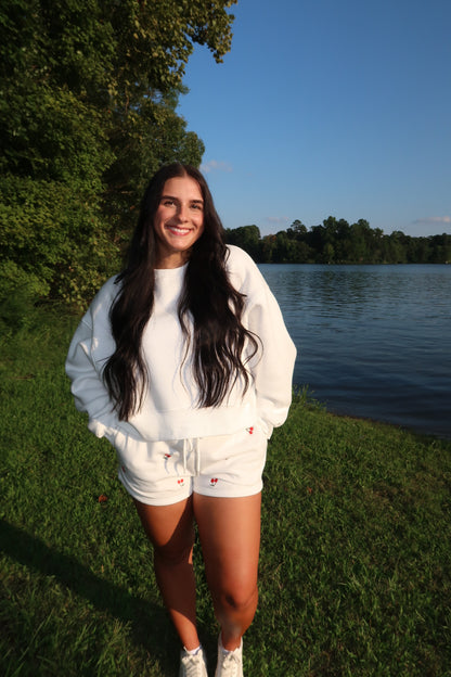 Cropped Crewneck - White